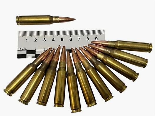 Set aus 12 Dekopatronen – Kaliber 7,62x51 BW / .308 Win