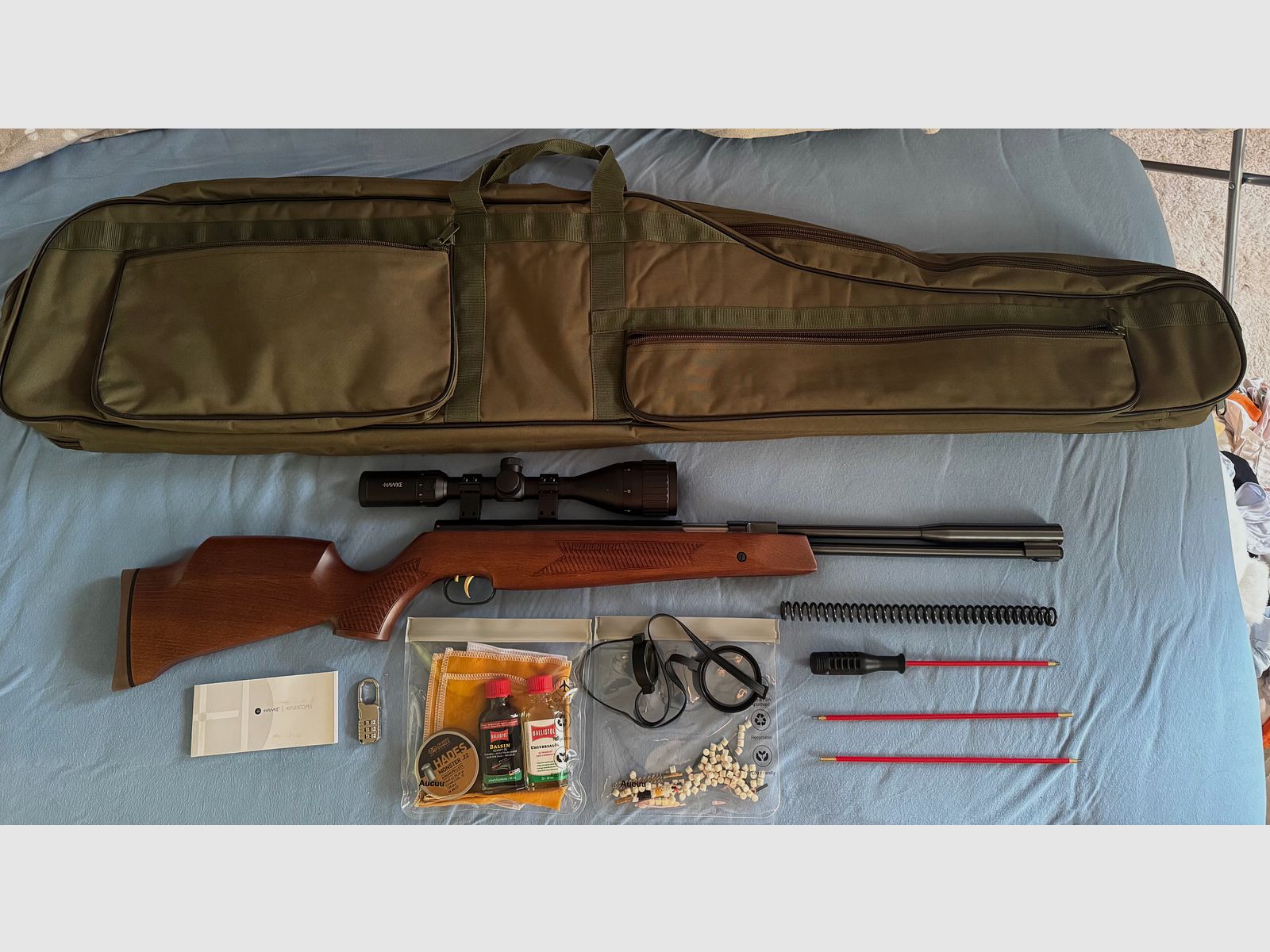 Weihrauch HW 97 Kaliber 5,5 Zielfernrohr HAWKE Futteral ExportFeder