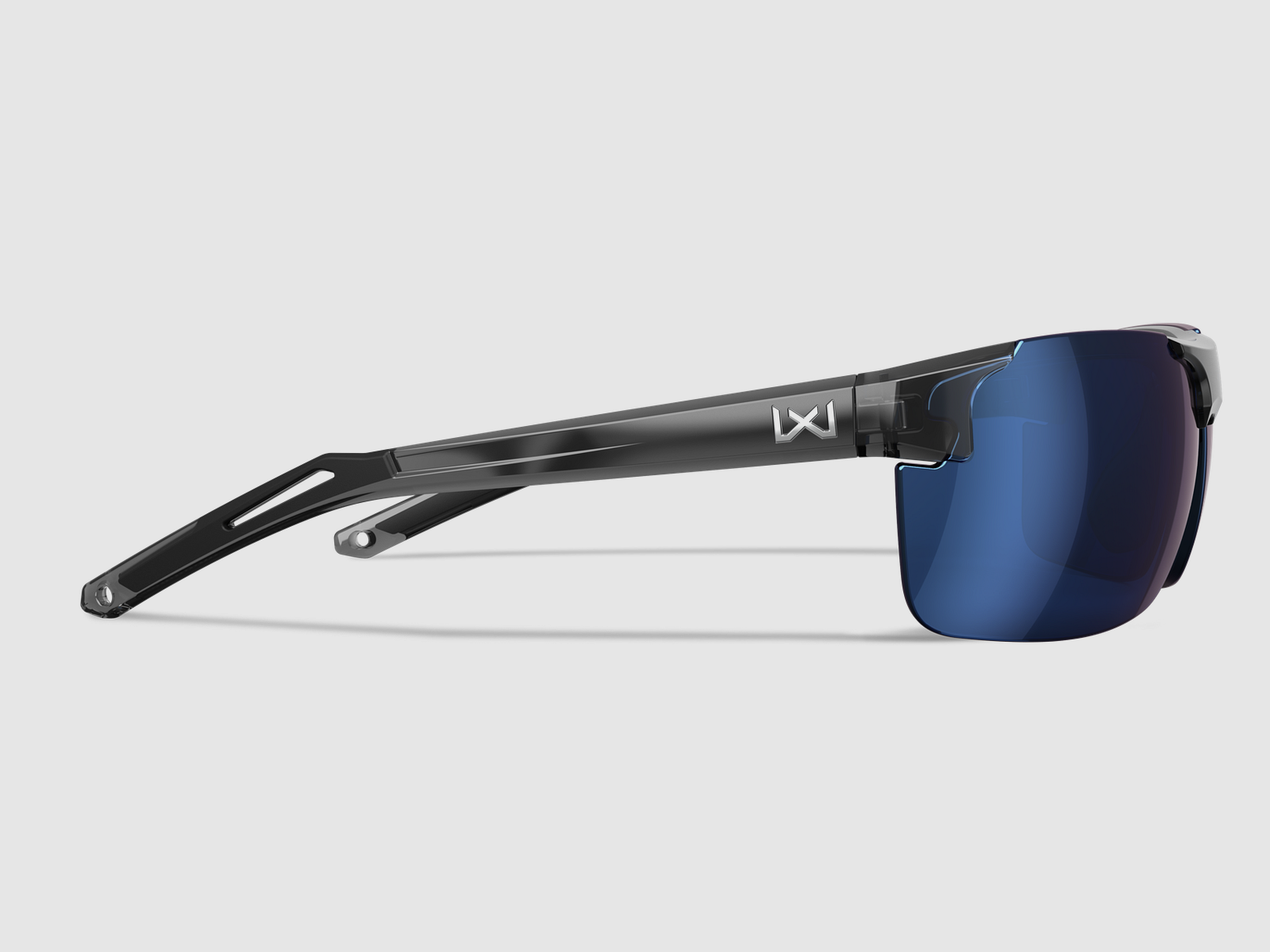 Wiley X Prime Sonnenbrille mit Captivate Polarized Blue Mirror-Gläsern und Gloss Crystal Grey-Rahmen ACPRM09, Bild 2 von 4