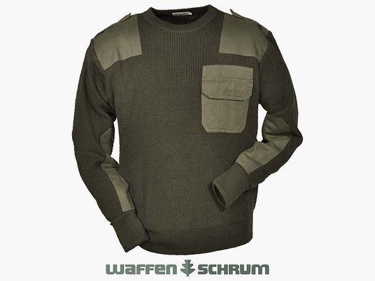 Hubertus Jagdpullover mit Besätzen Oliv