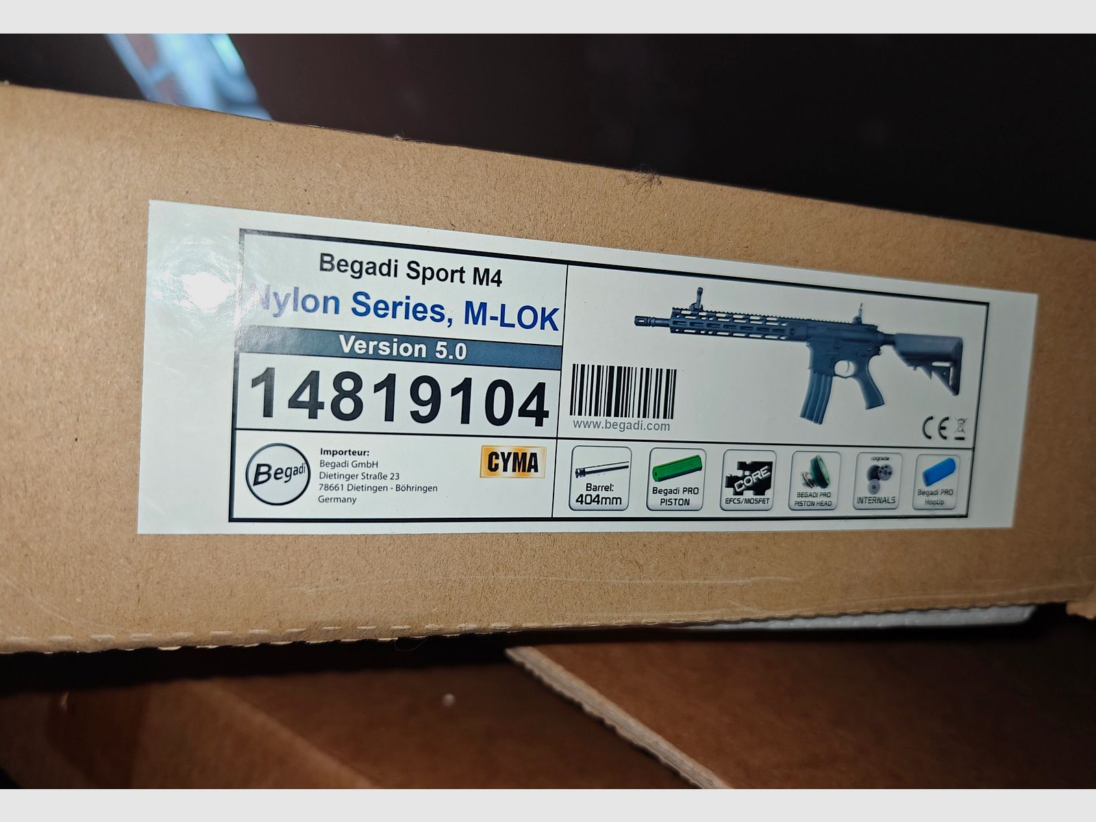 Begadi Sport M4 "Nylon Series" -GEN.5- Upgrade S-AEG mit PRO HopUp, Begadi CORE EFCS / Mosfet & FSWS 
