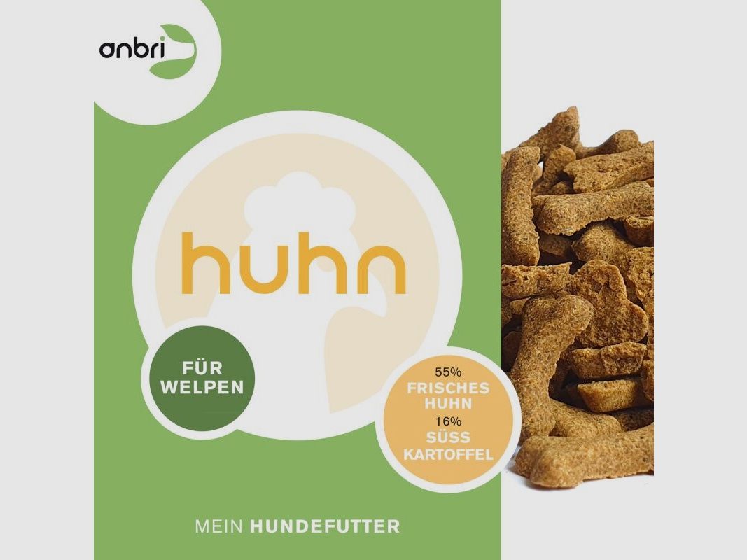 anbri gebackenes Hundetrockenfutter - Welpen - Frisches Huhn mit Süßkartoffeln