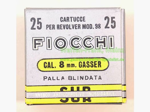 Fiocchi - Italien Revolverpatronen 8 mm Gasser