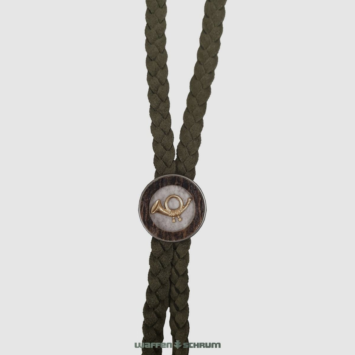 Haenel Hirschhornwaren Trachtenband Jagdhorn Oliv