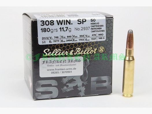 Sellier&Bellot .308 Win. SP 180gr. 11,7g 50 Stück 155482