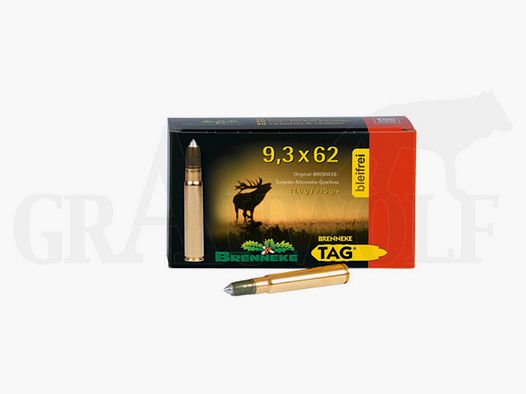 9,3x62 225 gr / 14,6 g Brenneke TAG Patronen 20 Stück