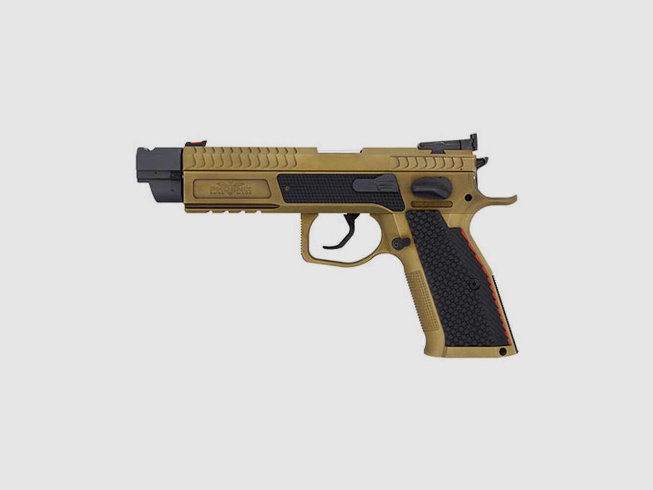 Pistolet Phoenix Redback Gen 2 FDE SA/DA Compensateur guidon FO rouge 9×19