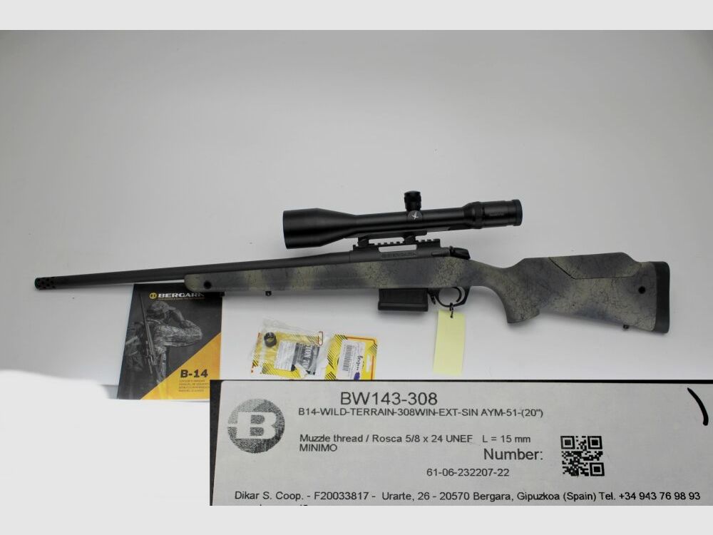 Rep. Büchse Bergara B14 Terrain Wilderness mit Swarovski 2,5-10x56 mit Leuc .308Win