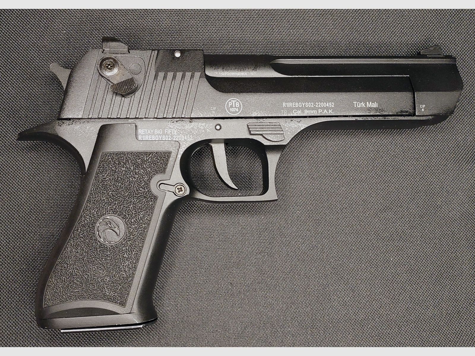 Retay Big Fifty blank firing pistol 9mm P.A.K. blued (PTB 1074)