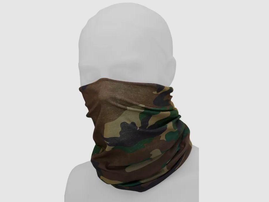 Écharpe multifonction (snood) pour la tête, le visage, le cou - Taille unique - US Woodland