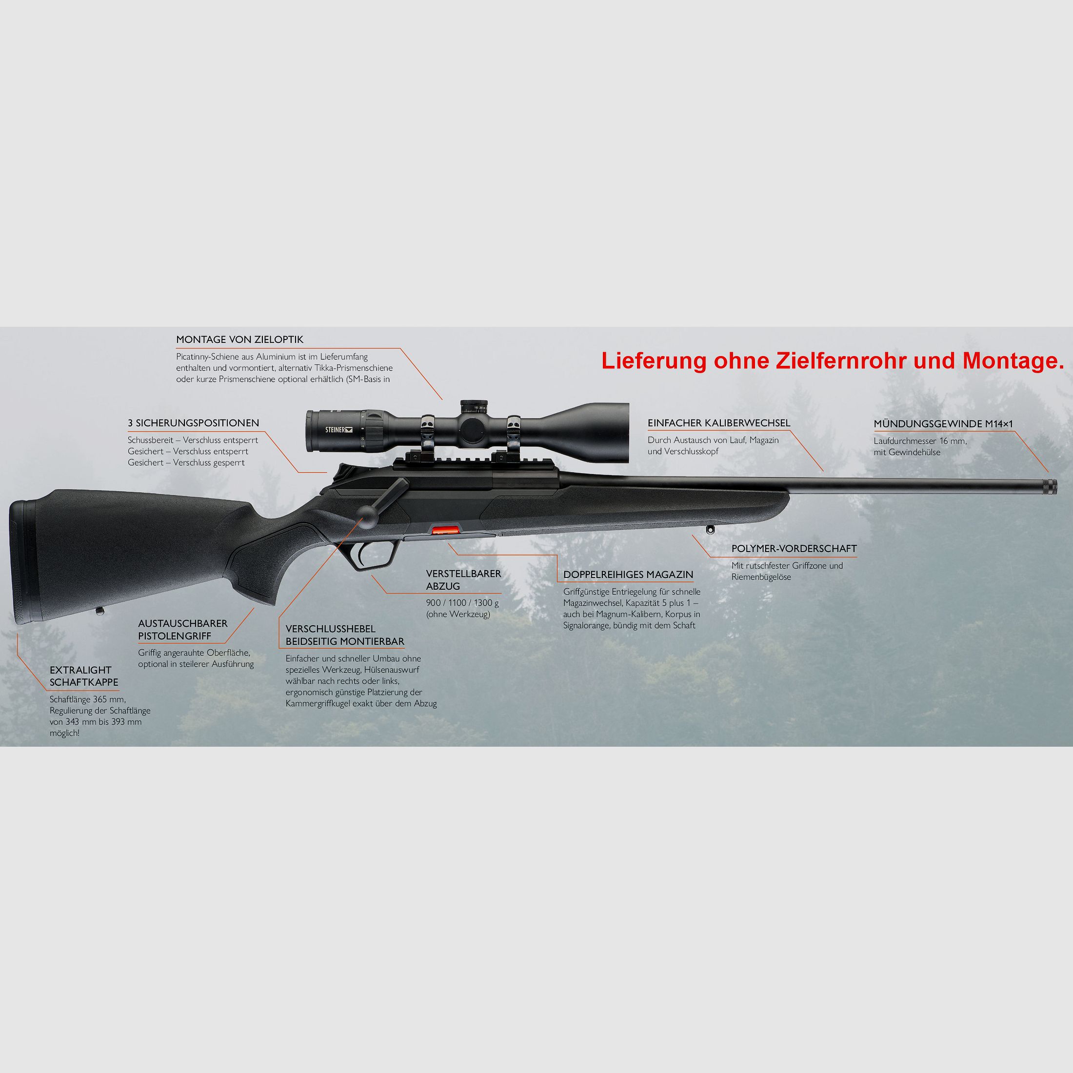 Neuwaffe: Beretta BRX1 kurz LL 51cm Geradezug Repetierer auf LINKS umbaubar BRX-1 BRX 1