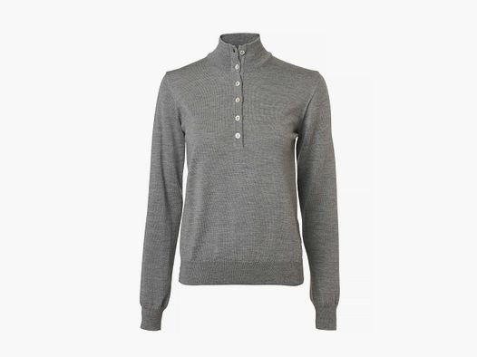 Chevalier Blaise Button Placket Merino Sweater Women, 38W, Gray