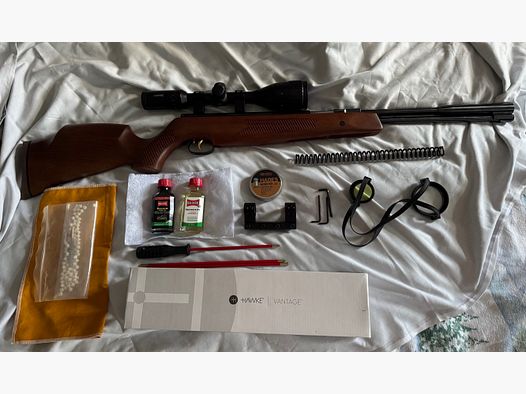 HW 97 5,5 + HAWKE Zielfernrohr + Export Feder + Zubehör Neu !