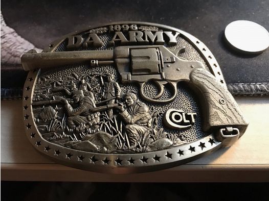 Original USA Belt Buckle,Gürtelschnalle, 1896 DA Army, Colt Collectors Edition