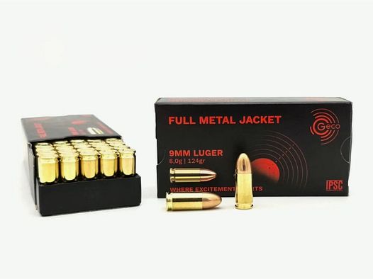 Geco 9mm Luger Geco EU 8,0g/124 grs. FMJ