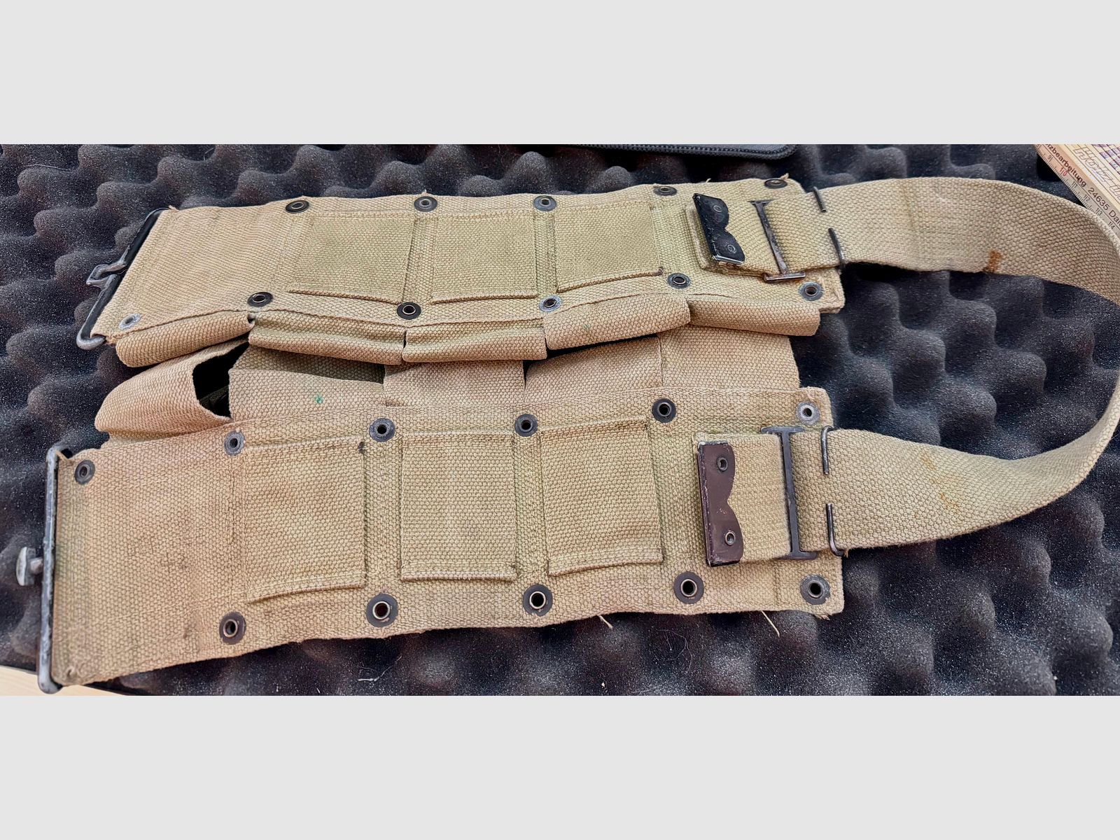 M1 Garand Patronengürtel US-Gürtel M-1923 M1 Garand, 1942, inkl. Munitionsclips (10 Stück, 8 Schuss Ladeclip WK II)