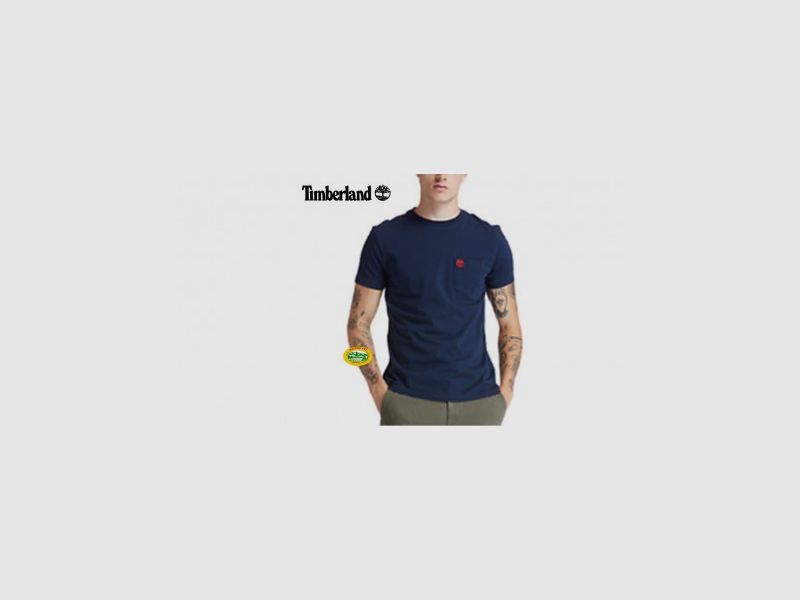 TIMBERLAND T-shirt Dunstan Rive marineblauw met borstzak