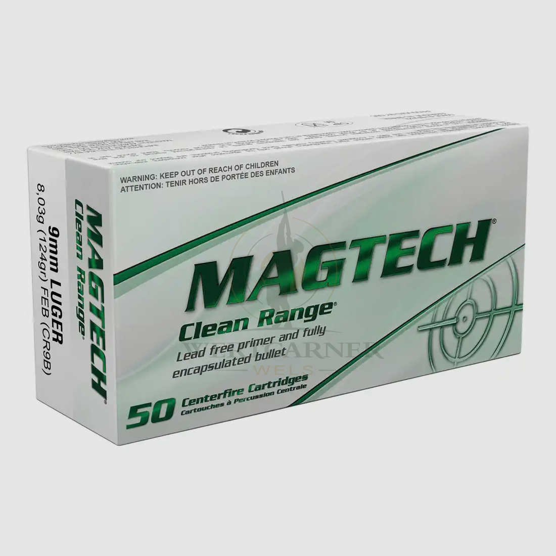 Magtech 9 mm Luger Clean Range FEB 8,0g/124grs., immagine 1 di 3
