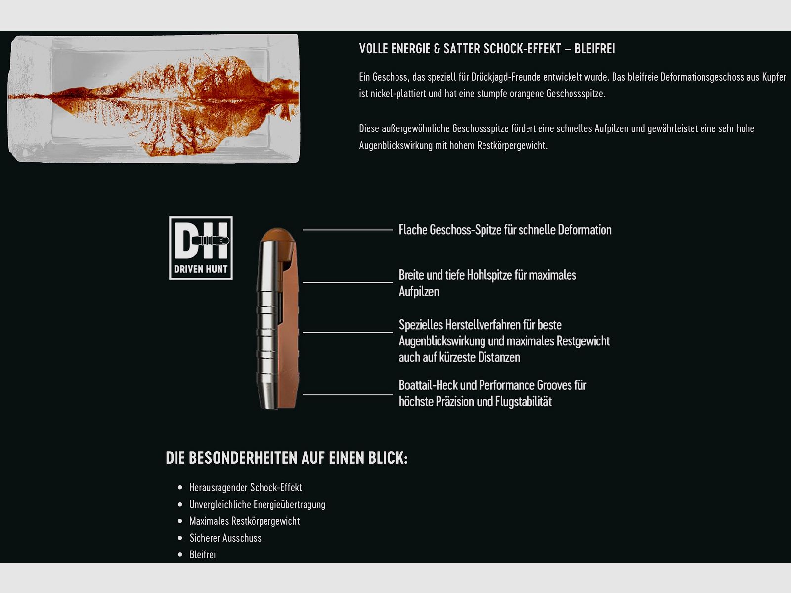 RWS 2426275 .300 Win. Mag. Driven Hunt 10,7g 165grs. Bleifrei Langwaffenmunition