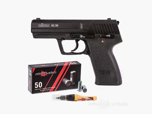 Röhm RG 96 Schreckschusspistole schwarz 9 mm P.A.K. + 50 Platzpatronen