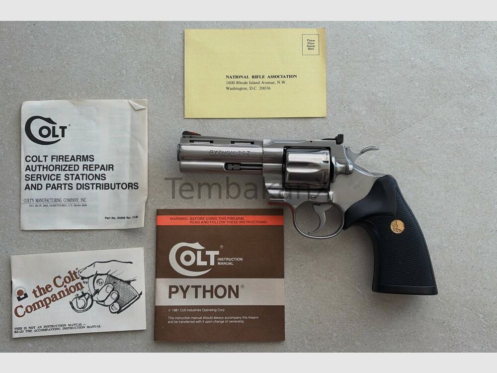 Colt Phyton (4" Lauf mit verschiedenen Dokumenten) .357Mag