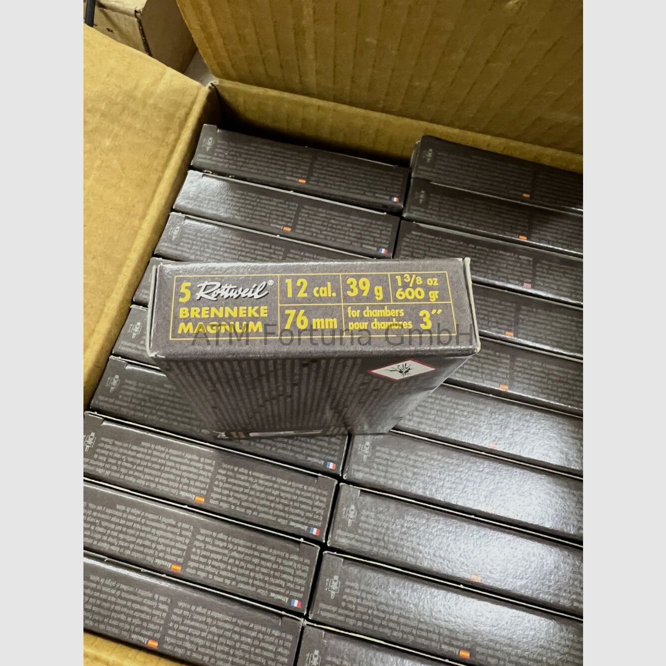 Brenneke Rottweil	 Rottweil 12/76 Magnum 39g 600gr Brenneke, Bild 2 von 2