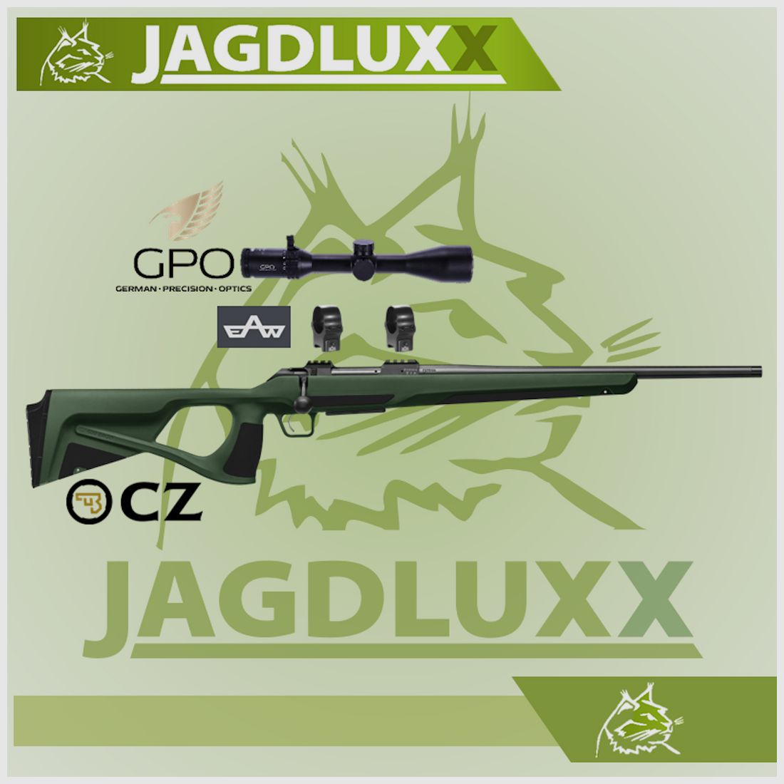 CZ 600+ Ergo Repetierbüchse komplett mit GPO Spectra 6x 2-12x50 G4i Fiber Optik