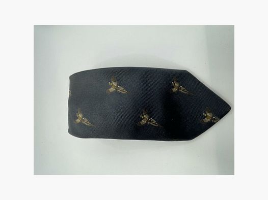 Robert Keyte Stropdas 100% zijde donkerblauw patroon fazant