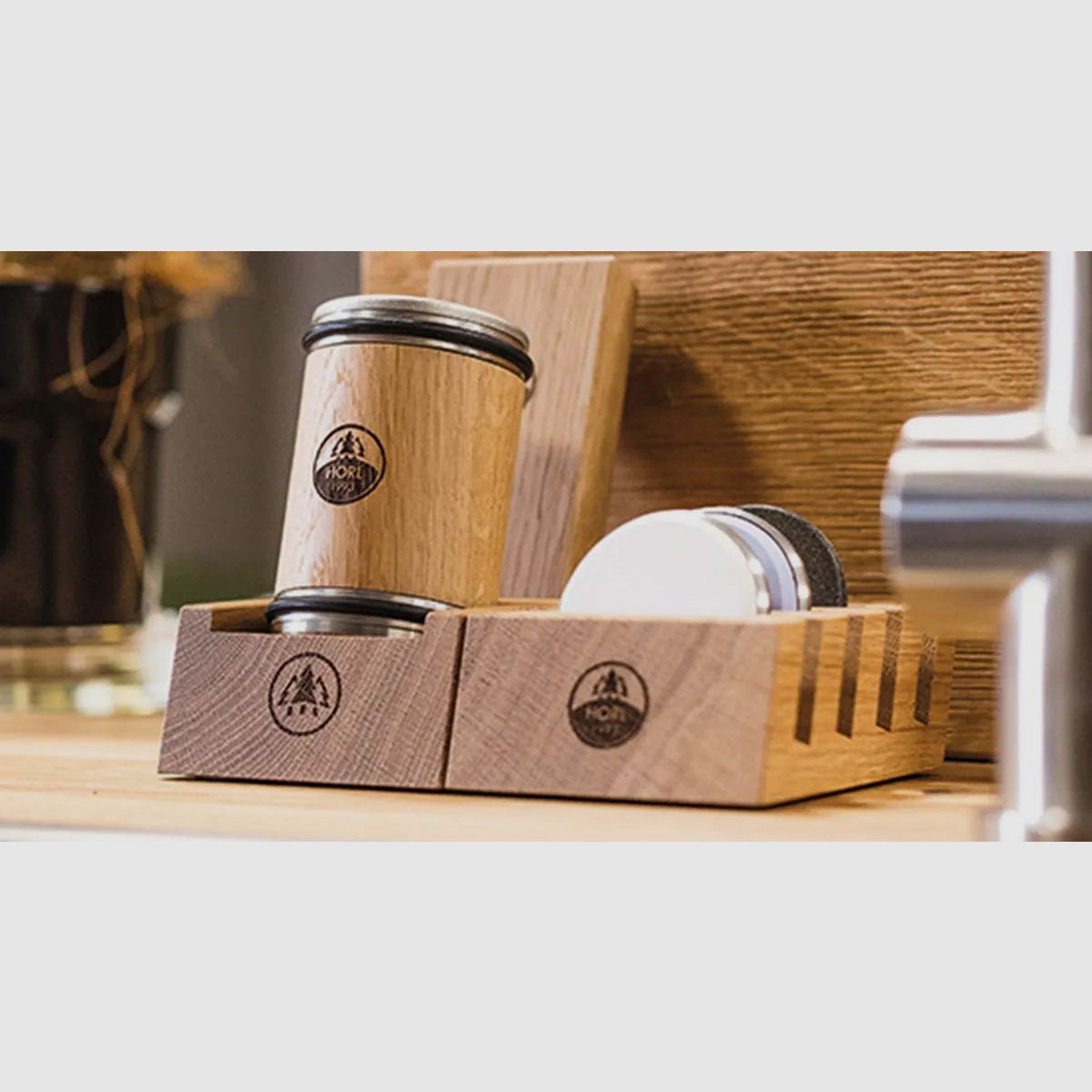 HORL Schleifscheiben Station (STASCHE-P), Eiche Massivholz