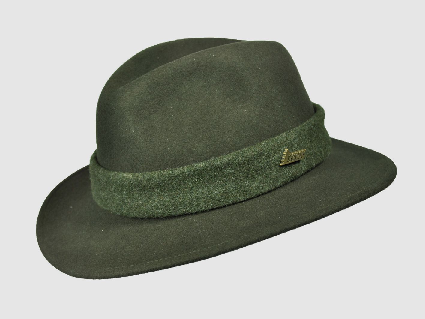 Wollhut mit Leuchtband - oliv