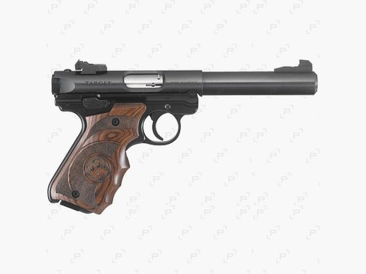 Selbstladepistole mit Zentralfeuerzündung RUGER MARK IV TARGET BRONZE Kaliber .22 LR mit Target-Griffschalen