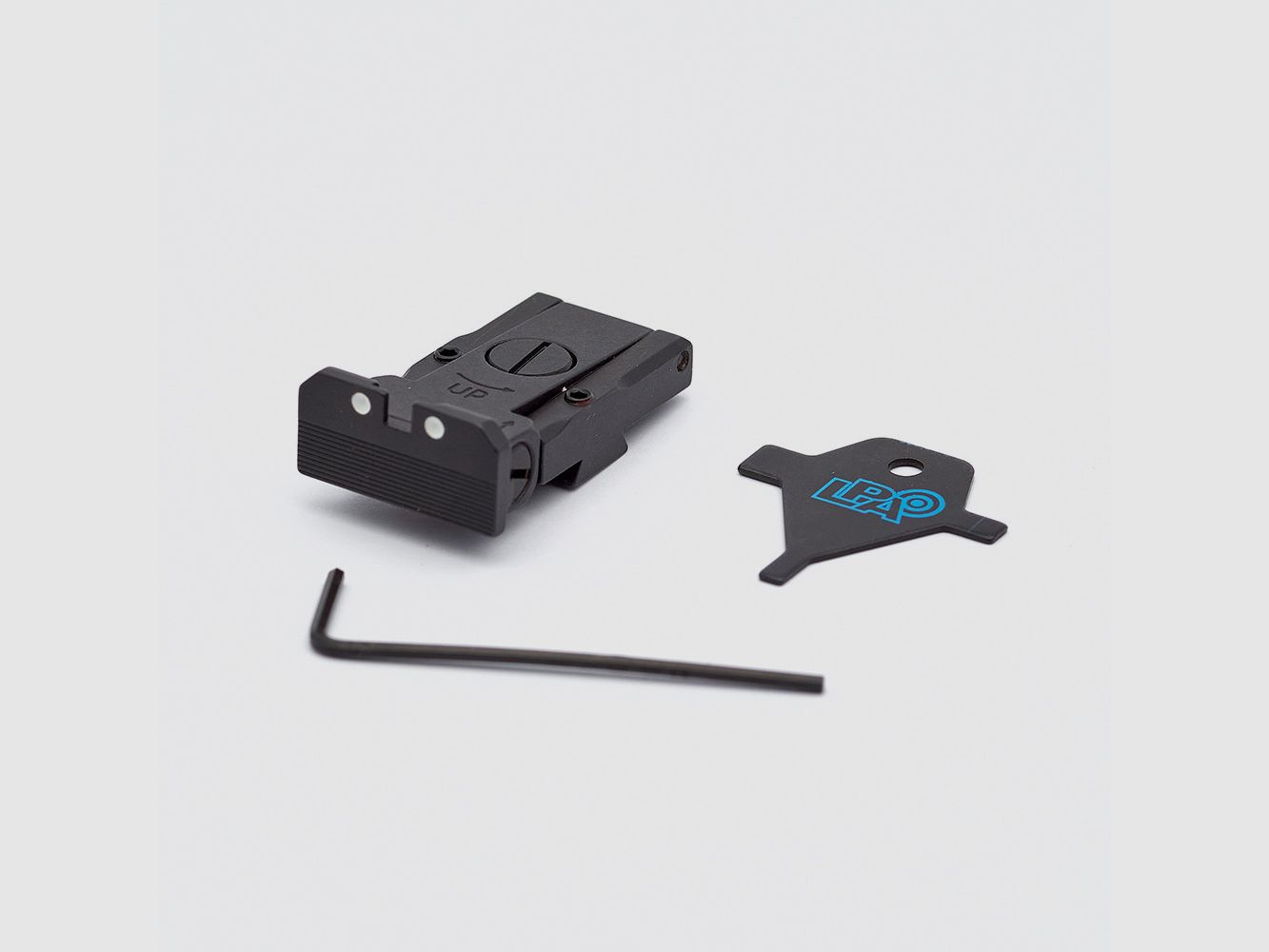 LPA TRT92BW30 mirino posteriore regolabile per CZ 75 Tactical Sport con punti bianchi, immagine 1 di 3