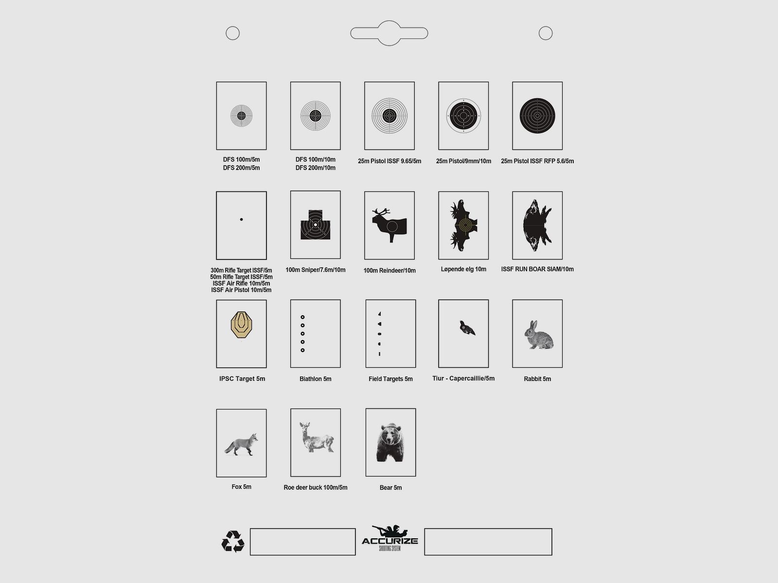 Objetivo para el sistema de tiro Accurize