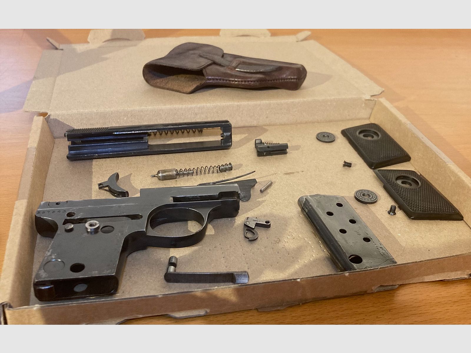 Walther Mod. 9, Tipo II, ca. 1928/29, Calibre 6,35mm Browning, pistola de bolsillo Zella Mehlis, WWII, WHB61