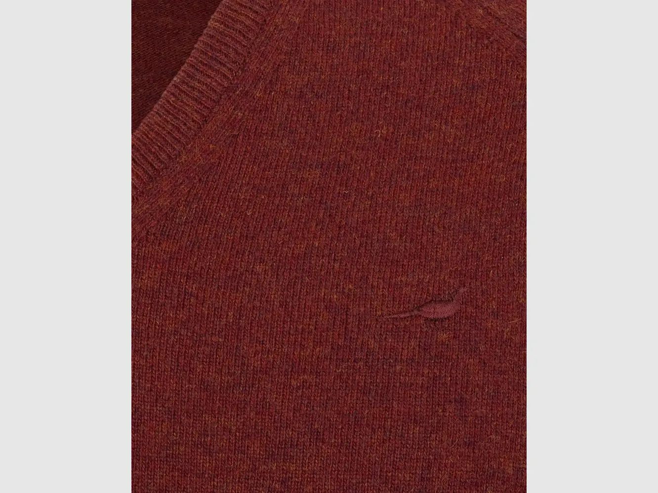 Laksen Trent V-Ausschnitt, Herrenpullover aus Lammwolle, rusty, Bild 2 von 2