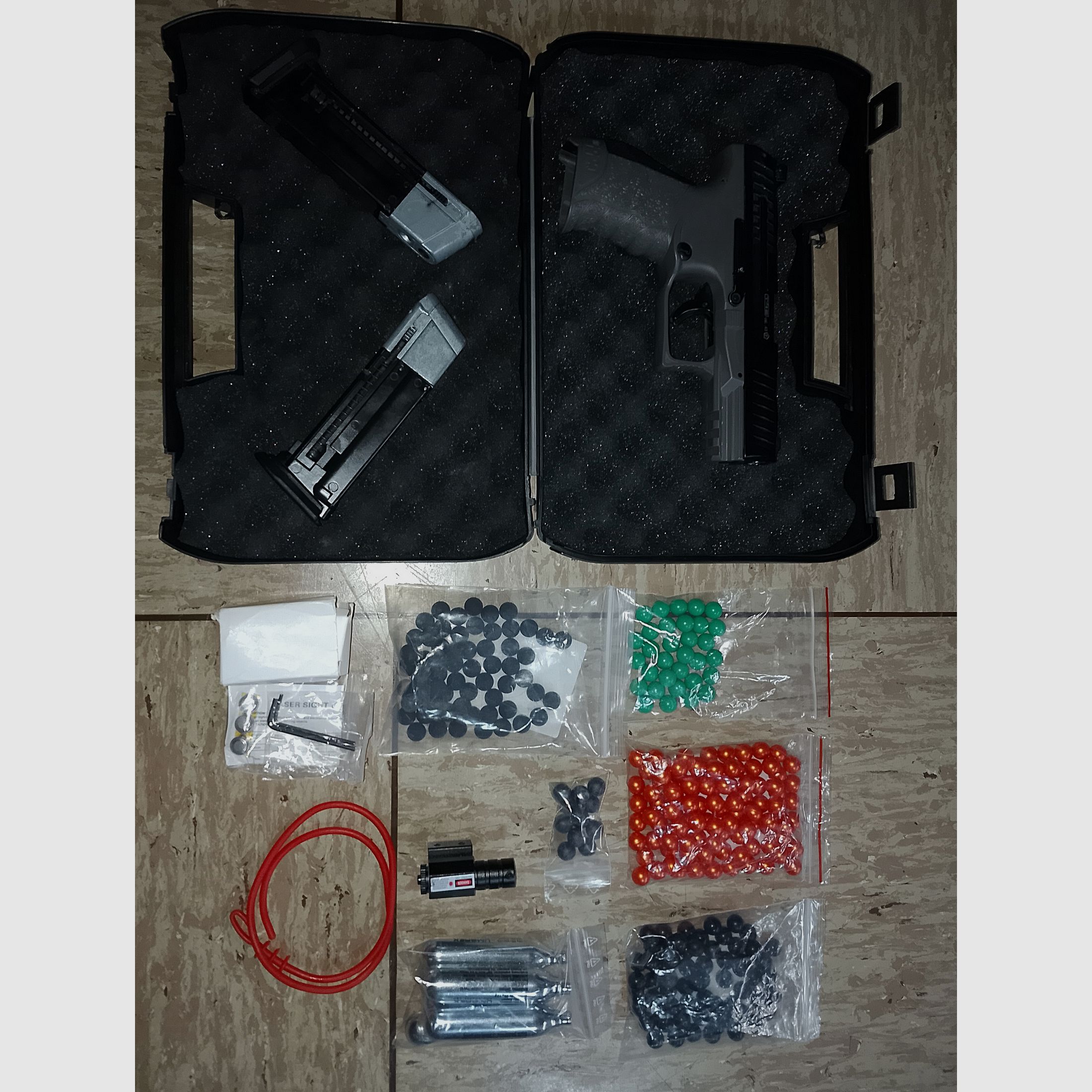 RAM Walther PPQ  .43 m2 Tungsten Gray 2 Magazine Laser CO2 Rubberballs Fastballs Paintballs usw
