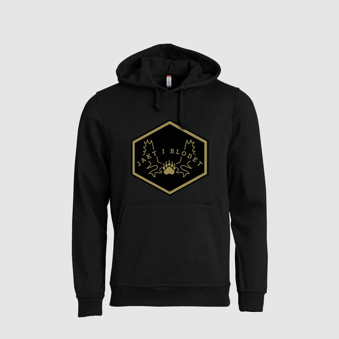 Basic Hoody "Jakt i blodet" Unisex Black - 2XL