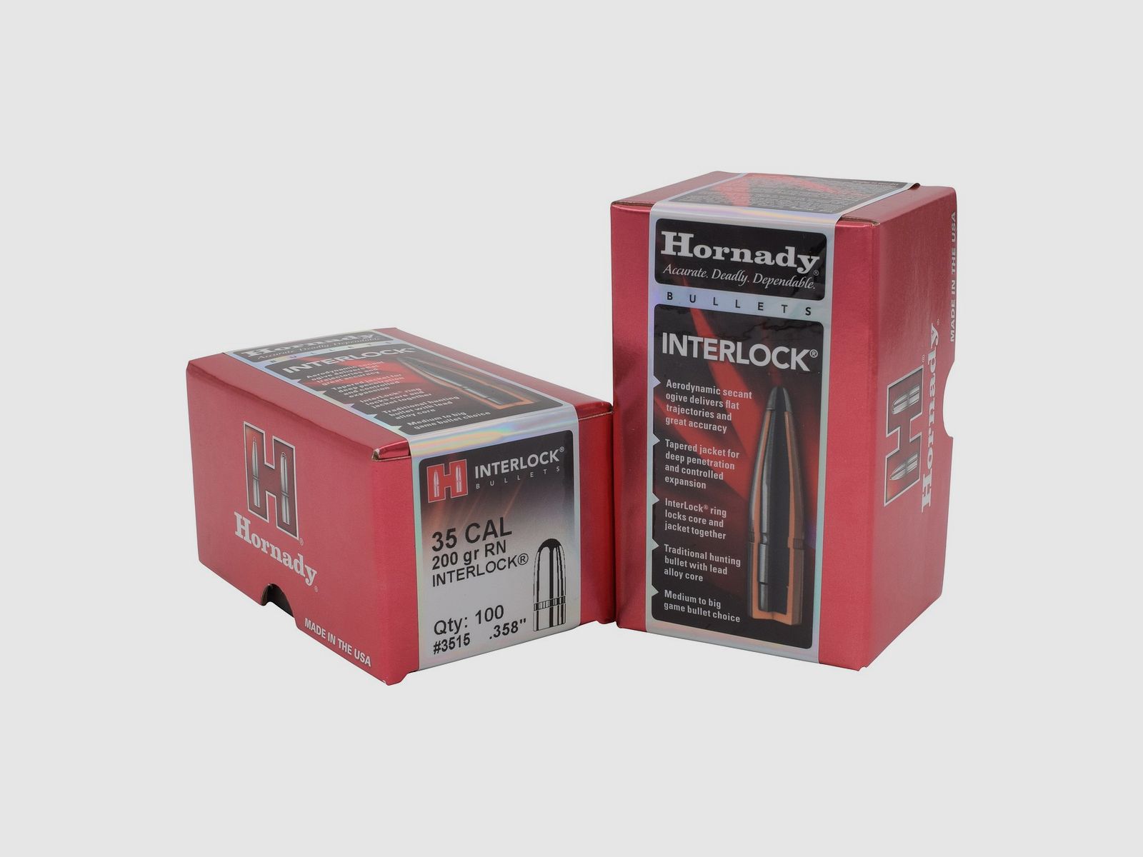 Hornady BULLETS .35/.358 200GR INTERLOCK RN – 100 Stk.