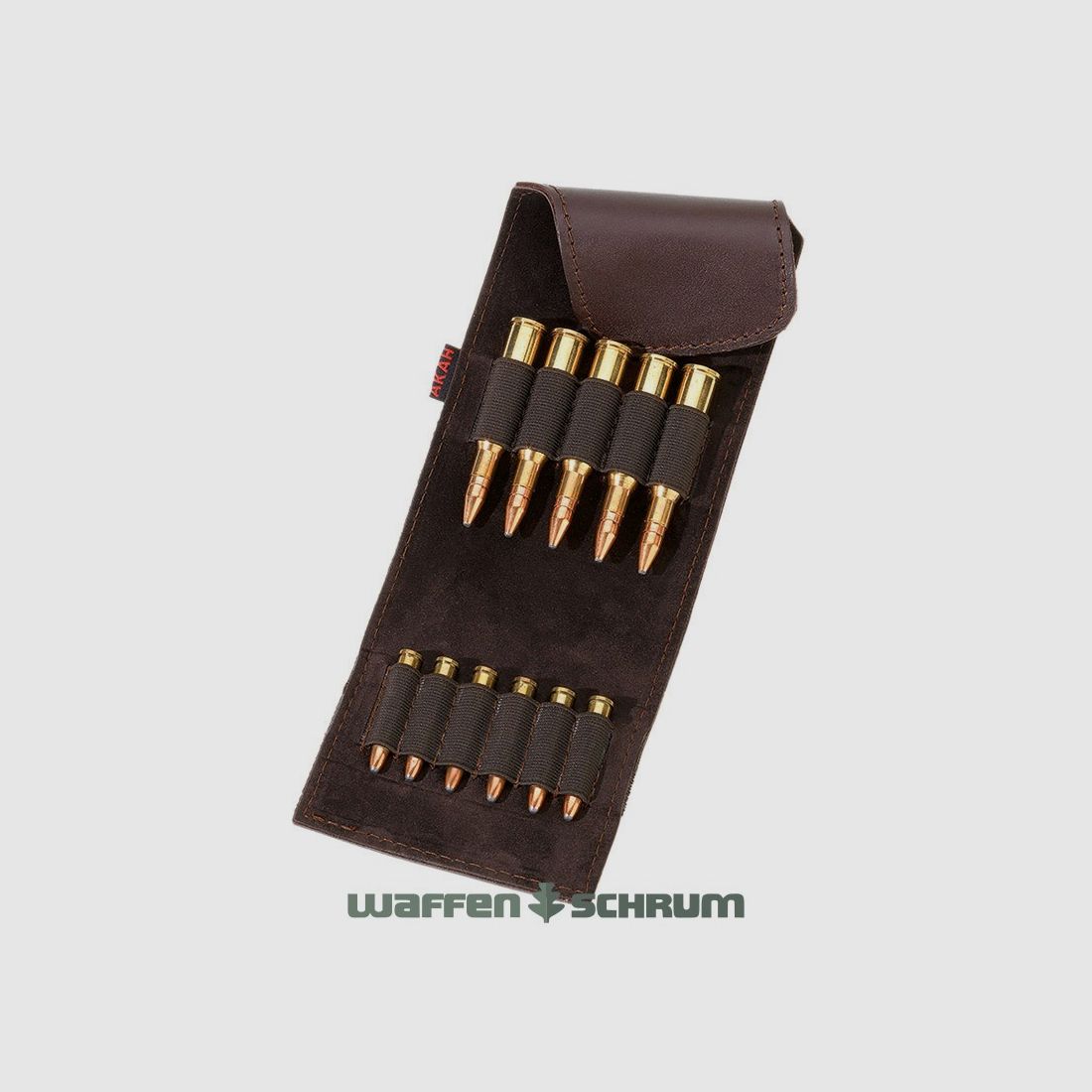 AKAH Patronenetui Büffel-Leder 5 große/6 kleine Kugelpatronen