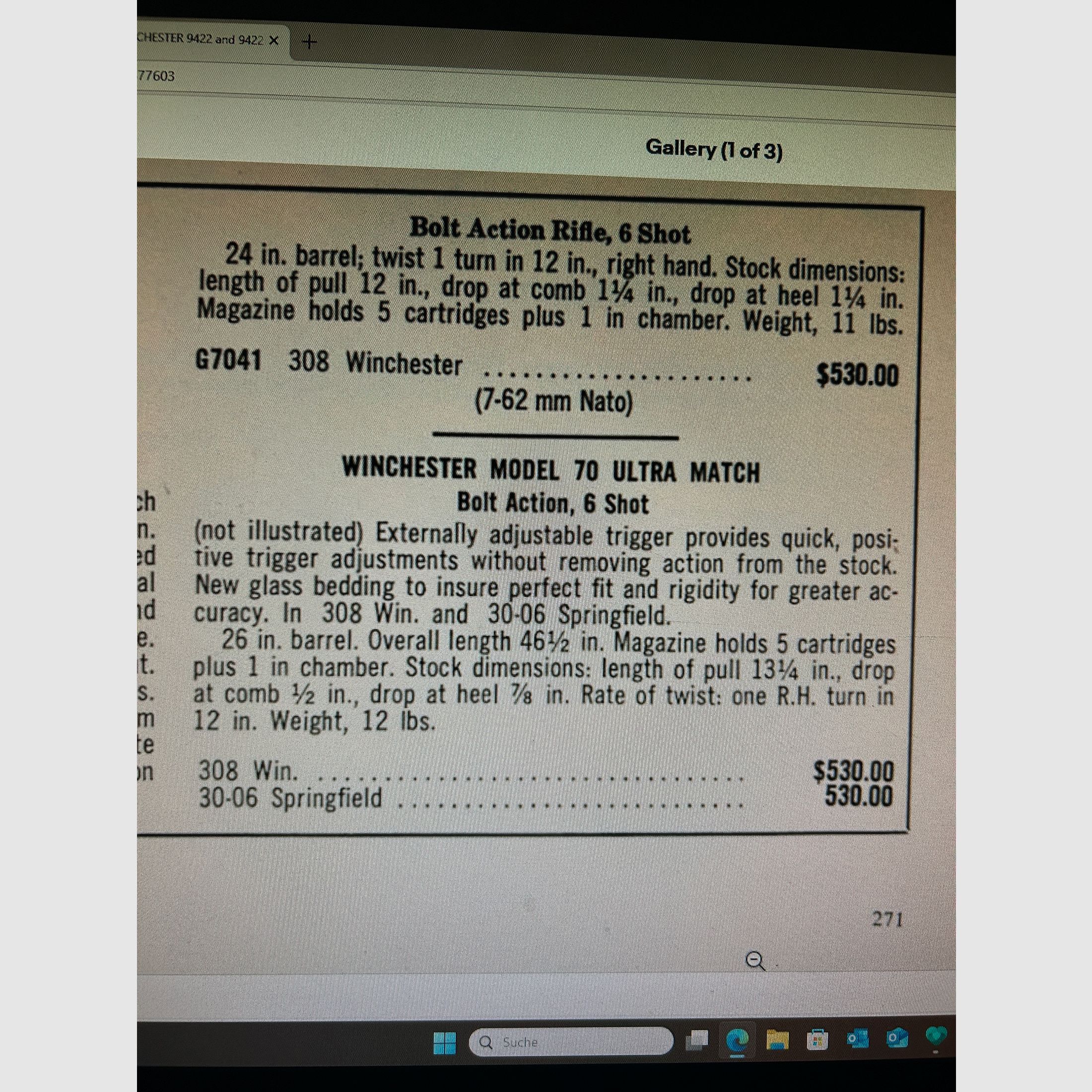 Winchester 70 International Army Match 308 UIT ISU