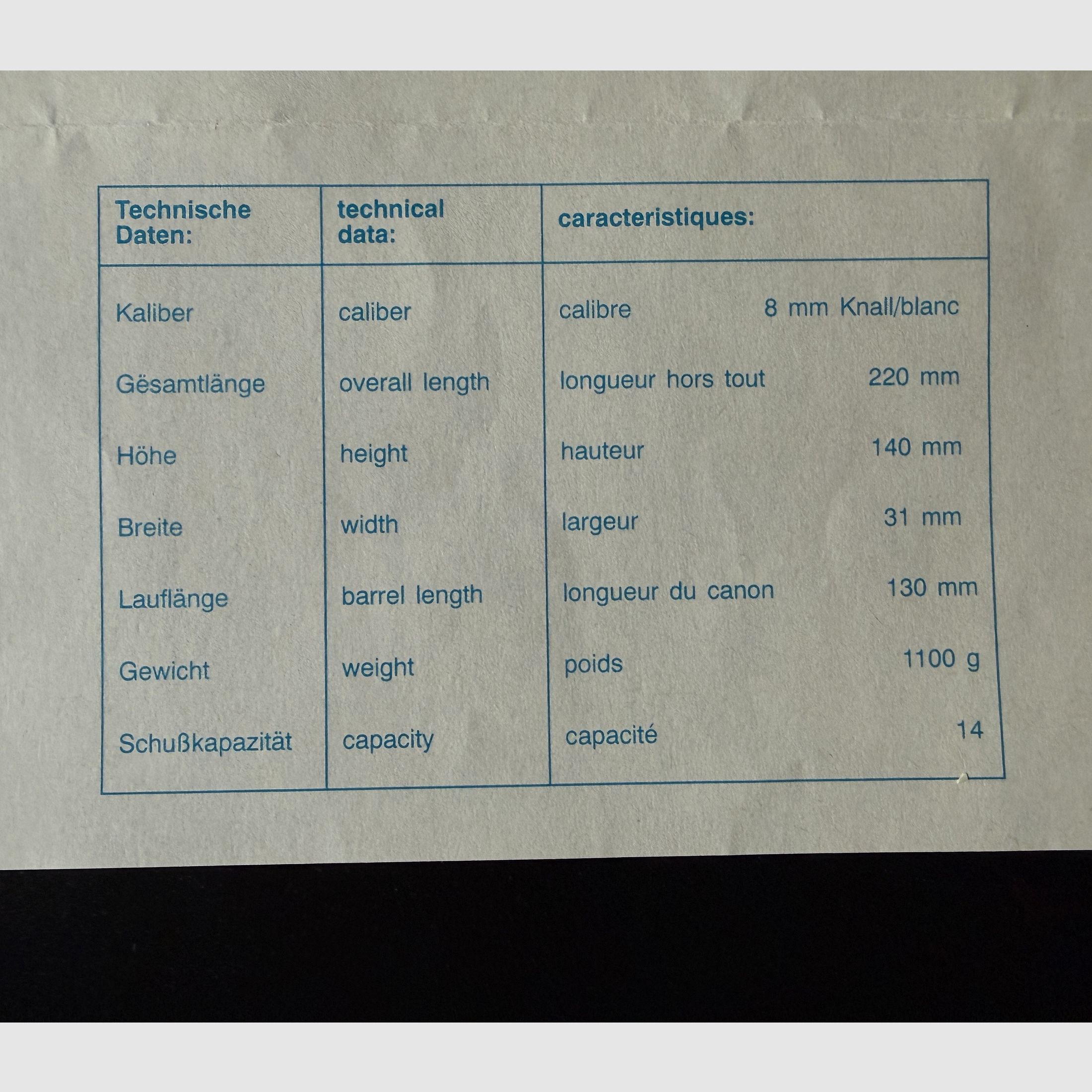 UMAREX Brigadier Cal. 8 Knall/blanc Schreckschusspistole