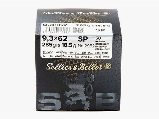 Büchsenpatronen Sellier & Bellot 9,3 x 62 SP