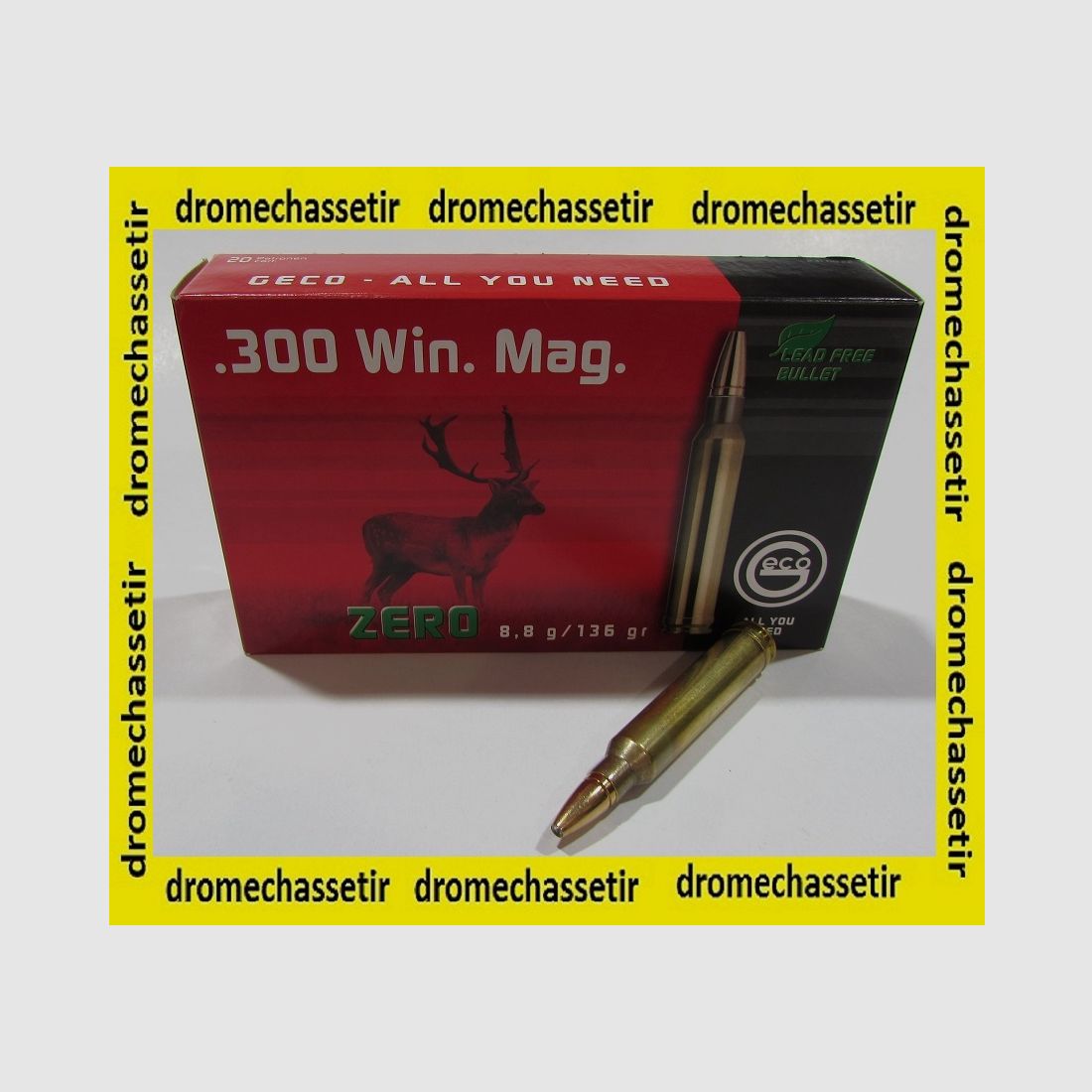 boite 20 cartouches Geco ZERO 136 grains calibre 300 Winchester Magnum