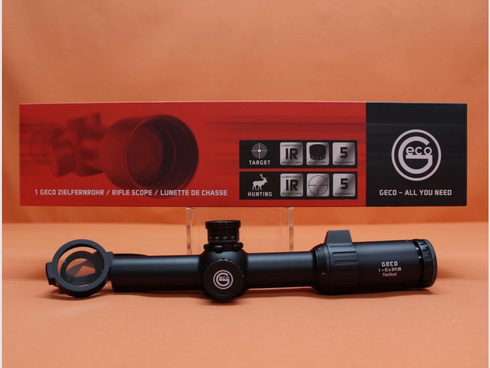 GECO Geco Zielfernrohr 1-6x24 IR TT Tactical, GCDT Leuchtabsehen (2.BE) Circle-Dot für IPSC/ Dynamic usw.