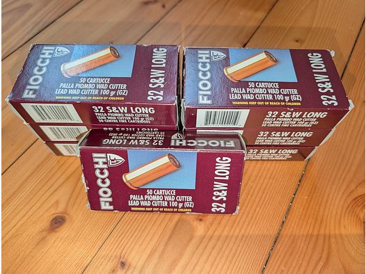 6.5 boxes Fiocci .32 S&W Long WAD Cutter