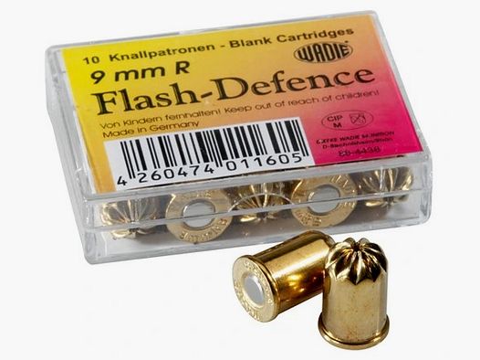 Knallblitzpatronen Flash Defence 9 mm R für Revolver 10 Schuss