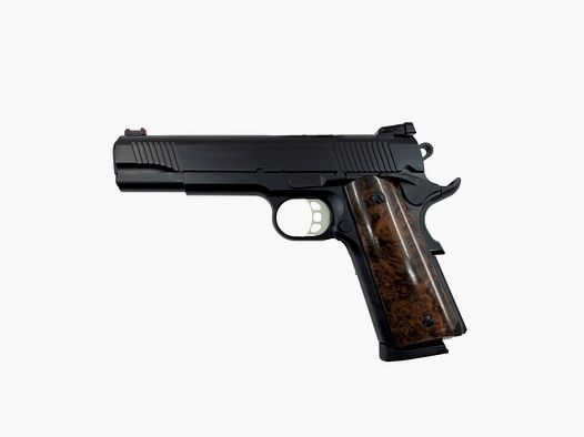Tisas ZIG M 1911 Black Edition Kal. .45ACP, Sonderedition mit DLC Coating, Wurzelholzgriff, LPA Visier. 8 Schuss, 5" Lauf ohne Rail