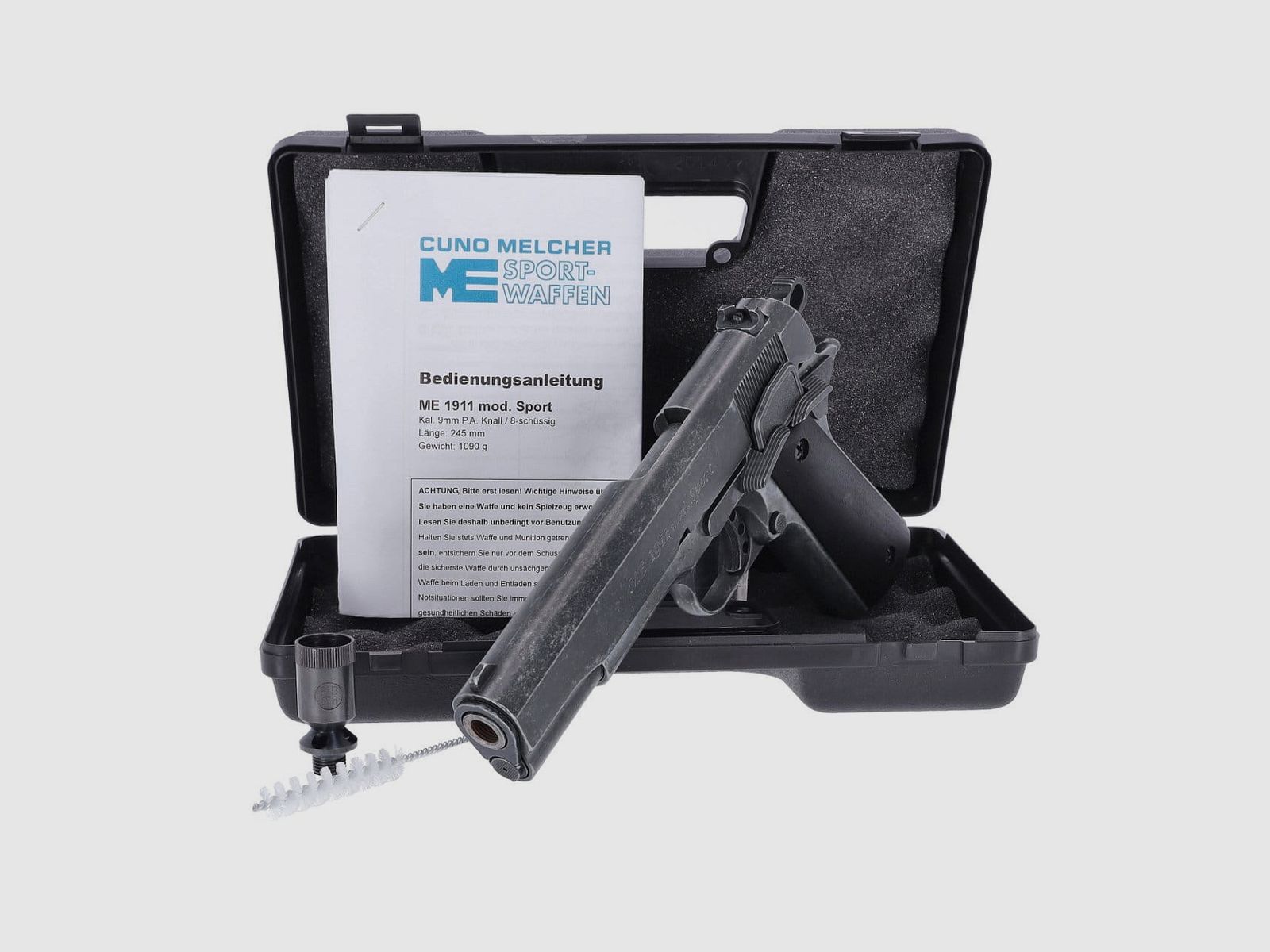 ME-Sportwaffen ME 1911 Sport cal. 9 mm P.A.K. aspect antique poignée en bois pistolet à blanc, image 3 sur 3