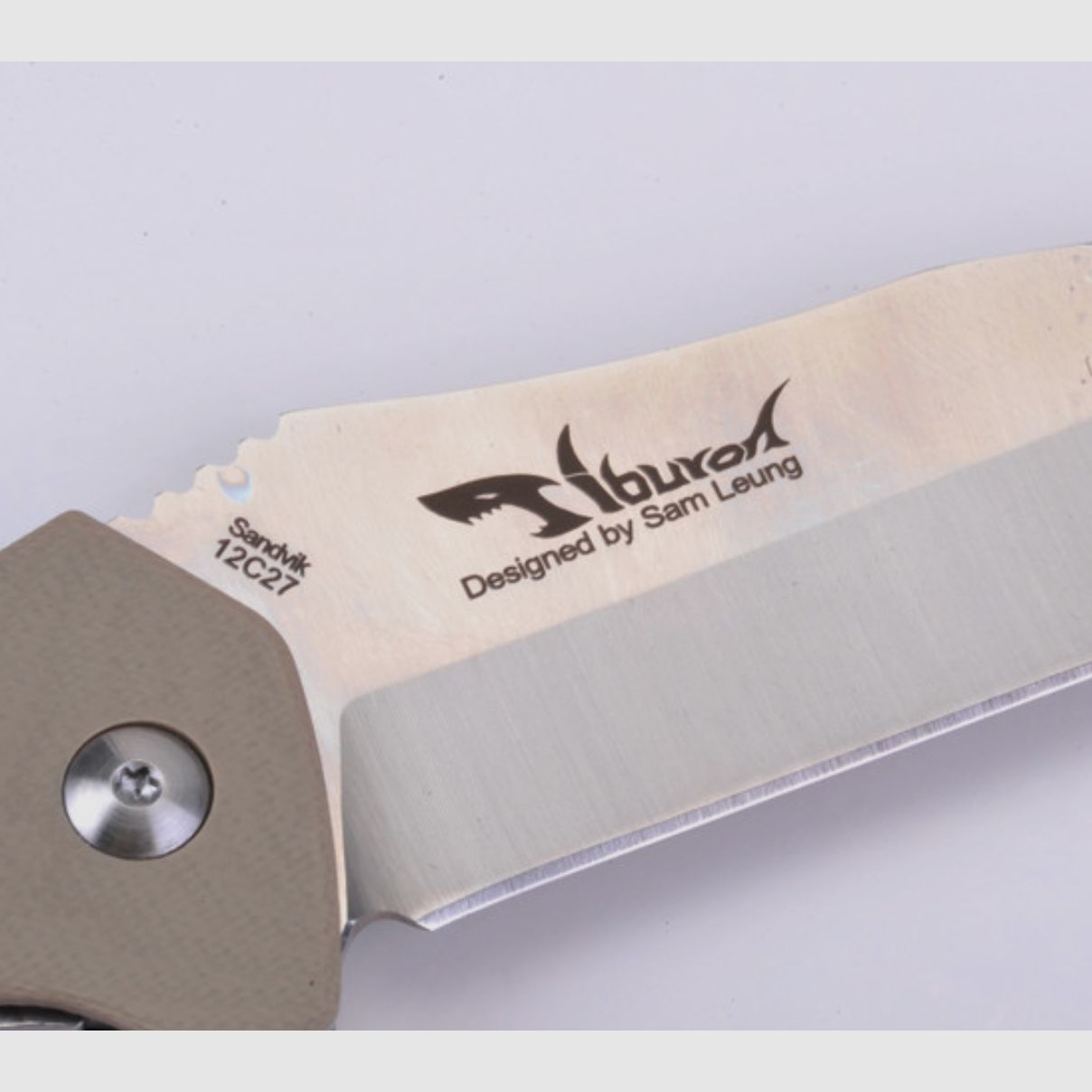 EDC Klappmesser TIBURON Skandinavischer Sandvik Stahl 12C27 Sand von TEKUT