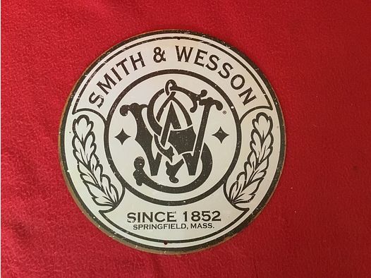 Rundes Retro Blechschild Smith & Wesson